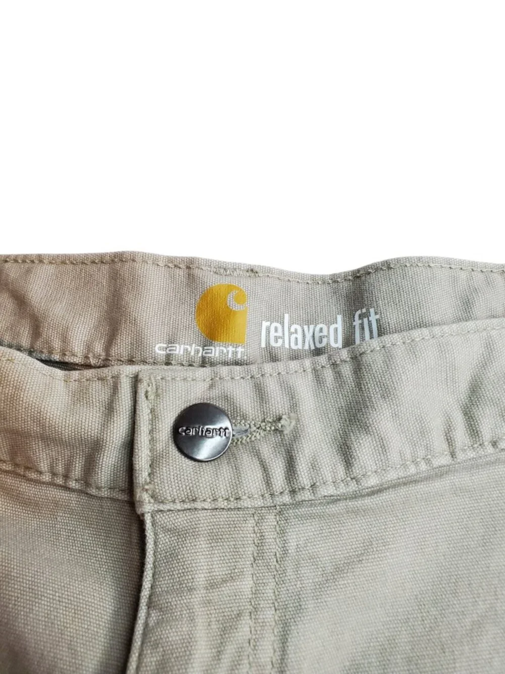 CARHARTT SZ 40 Men's Rugged Flex Relaxed Fit Canvas Work Shorts in Khaki